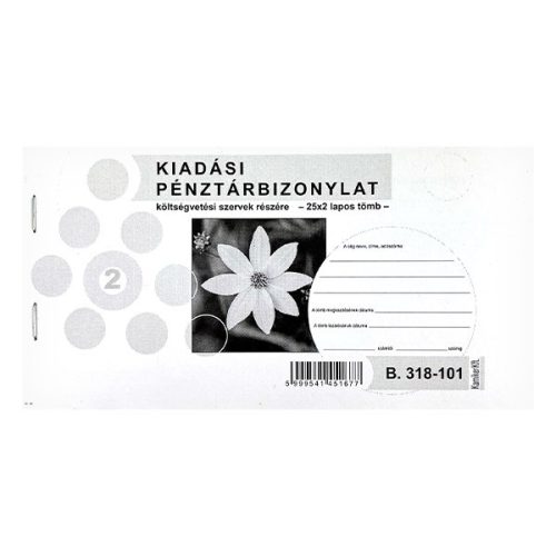 - Nyomtatvány kiadási pénztárbizonylat költségvetési szervek részére