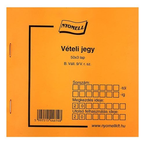 - Nyomtatvány vételi jegy 50x3