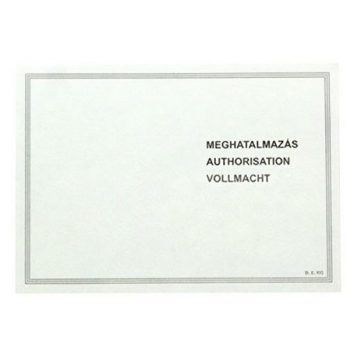 - Nyomtatvány meghatalmazás gépjármű használatra A/6