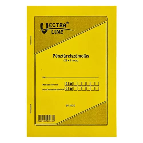 Nyomtatvány pénztárelszámolás VECTRALINE A/5 25x2 lapos