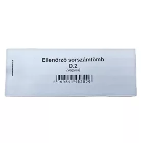   - Nyomtatvány ellenőrző sorszámtömb D2 100 lapos 118x40 mm 2 szelvényes vegyes 30 tömb/csomag