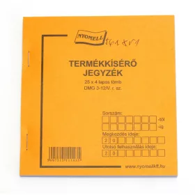 - Nyomtatvány termékkisérő jegyzék