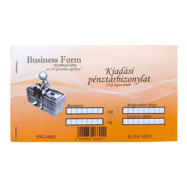 Kiadási pénztárbizonylat 25x2lapos B.318-103/V 