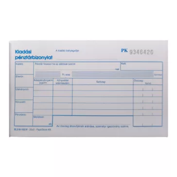 Kiadási pénztárbizonylat 25x2lapos B.318-103/V 