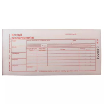 Bevételi pénztárbizonylat 25x3lapos B.318-102/A/V 