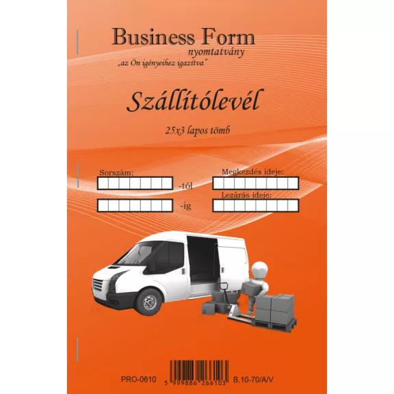 Szállítólevél 25x3 lapos A5 álló -B.10-70/A/V Szállítólevél 25x3 lapos A5 álló -B.10-70/A/V