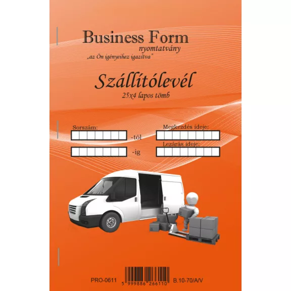 Szállítólevél 25x4 lapos A5 álló -B.10-70/A/V Szállítólevél 25x4 lapos A5 álló -B.10-70/A/V