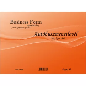 Autóbusz menetlevél A4 50x2 pld fekvő