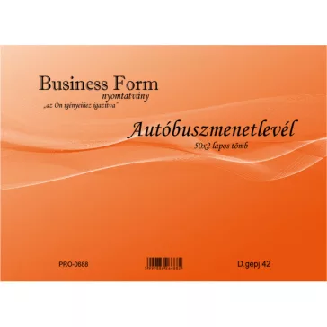 Autóbusz menetlevél A4 50x2 pld fekvő
