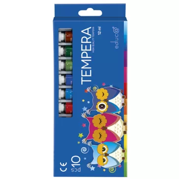 Tempera 10x12ml, készlet Educa vegyes szín