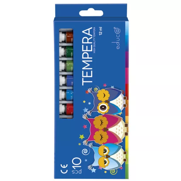 Tempera 10x12ml, készlet Educa vegyes szín Tempera 10x12ml, készlet Educa vegyes szín