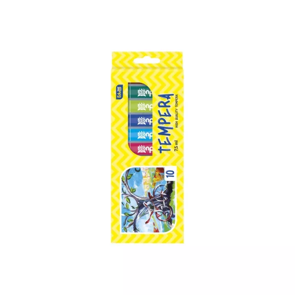 Tempera 10x7,5ml, készlet, Educa karton dobozban Tempera 10x7,5ml, készlet, Educa karton dobozban