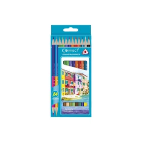   Színes ceruza készlet, kétvégű duocolor 12/24 szín Connect 24 klf. szín