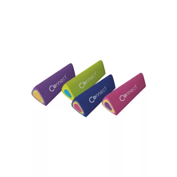   Radír Connect háromszögletű hasáb színes 48 db/kínáló doboz (45x15x15mm,)