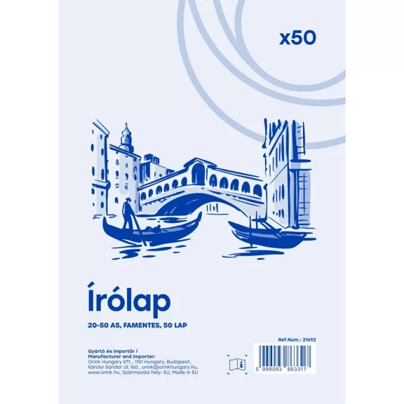 Írólap A5, 20-50 famentes 50lap Bluering® Írólap A5, 20-50 famentes 50lap Bluering®