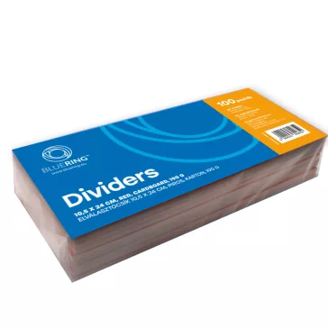   Elválasztócsík, karton 190g. 10,5x24cm, 100 db/csomag, Bluering® piros