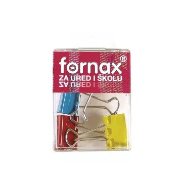   Binderkapocs 25mm, BC-31, 4 db műanyag dobozban, Fornax színes