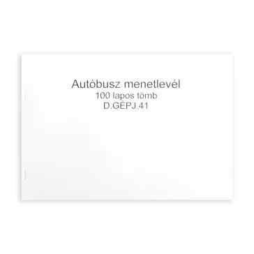 Autóbusz menetlevél A4, 100lap,os fekvő D.GEPJ.41