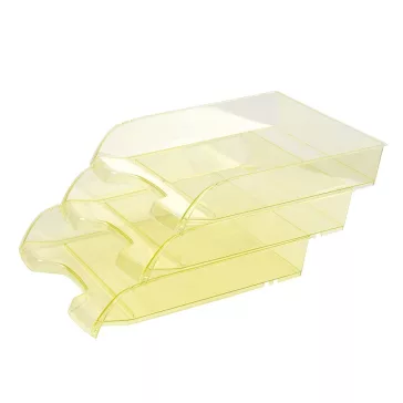   Irattálca műanyag 550 extra széles 345x270x67mm, Bluering®, áttetsző sárga