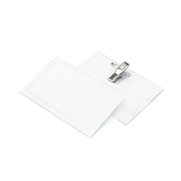   Névkitűző 90x56mm, biztosító tűvel és csiptetővel Bluering®