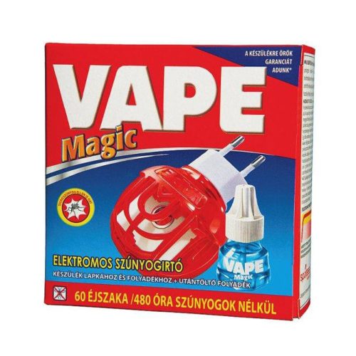 Szúnyogriasztó elektromos készülék lapkához&folyadékhoz+szúnyogirtó folyadék 60 éj Classic Magic VAPE