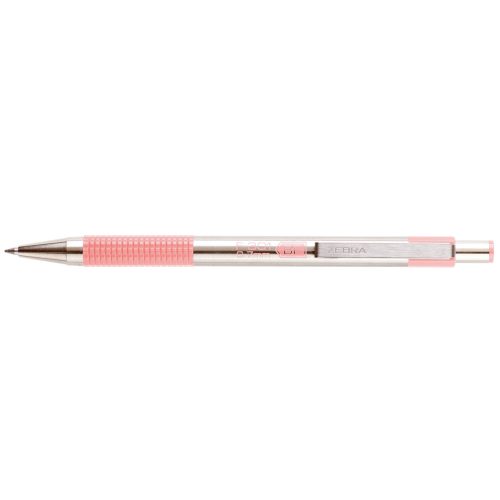 Golyóstoll 0,7mm, pasztell rózsaszín test, Zebra F-301, írásszín kék