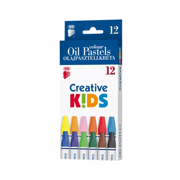 Olajpasztell kréta készlet, ICO Creative Kids 12klf. szín Olajpasztell kréta készlet, ICO Creative Kids 12klf. szín