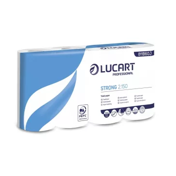   Toalettpapír 2 rétegű kistekercses átmérő: 11 cm 150 lap/tekercs 8 tekercs/csomag Strong 2.150 Lucart_811B60J fehér