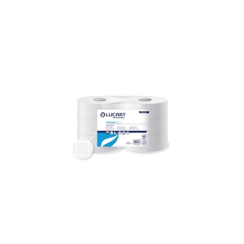 Toalettpapír 2 rétegű közületi átmérő: 23 cm 100 % cellulóz 6 tekercs/karton 23 J Strong Lucart_812216J hófehér