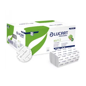   Kéztörlő 2 rétegű V hajtogatású 190 lap/cs 20 cs/karton EcoLucart _863046 fehér