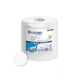   Háztartási papírtörlő kéztörlő 2 rétegű 500 lap/tekercs hófehér átmérő 20 cm Strong 500 J Lucart_861084I