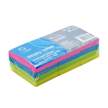   Jegyzettömb öntapadó, 38x51mm, 80lap, 12 tömb/csomag, Bluering® , neon