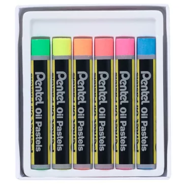   Kréta olajpasztell készlet, PHN-F6 Pentel, 6 klf., fluoreszkáló
