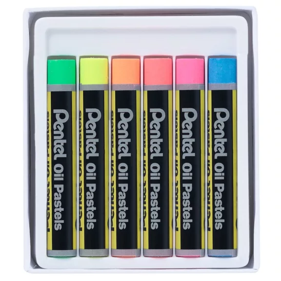 Kréta olajpasztell készlet, PHN-F6 Pentel, 6 klf., fluoreszkáló Kréta olajpasztell készlet, PHN-F6 Pentel, 6 klf., fluoreszkáló