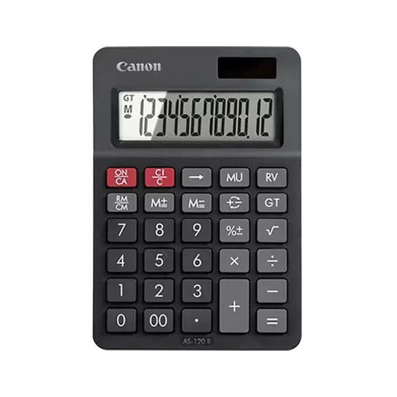 Számológép asztali 12 számjegy, döntött kijelző, Canon, AS-120 II Számológép asztali 12 számjegy, döntött kijelző, Canon, AS-120 II