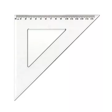 Vonalzó háromszög 45° 15,5cm, műanyag Antilop
