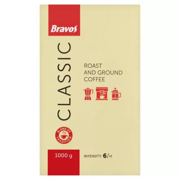 Kávé őrölt, 1000g, Bravos Classic Kávé őrölt, 1000g, Bravos Classic