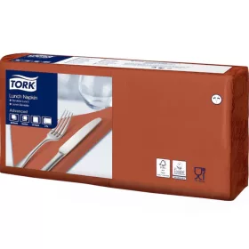   Szalvéta 2 rétegű 1/4 hajtás lapméret: 32,8 x 32,5 cm 200 lap/csomag Lunch Tork_477216 terracotta