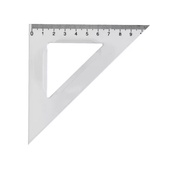 Vonalzó háromszög 45° 10.5 cm, műanyag Vonalzó háromszög 45° 10.5 cm, műanyag