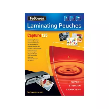   Lamináló fólia, 54x86mm, 125 mikron, fényes, 100 db/doboz, Fellowes®