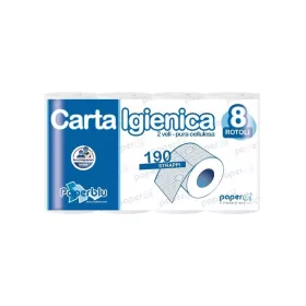   Toalettpapír 2 rétegű kistekercses 100%cellulóz 190 lap/19,95 m/tekercs 8 tekercs/csomag Paperblu Carta Igienica_Paperdi