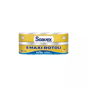   Toalettpapír 3 rétegű kistekercses 100% cellulóz 155 lap/17,5 m/tekercs 8 tekercs/csomag Soavex Maxi Rotoli_Paperdi