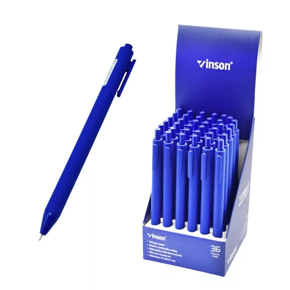 Golyóstoll nyomógombos 0,7mm Vinson Connect S1 kék test Golyóstoll nyomógombos 0,7mm Vinson Connect S1 kék test