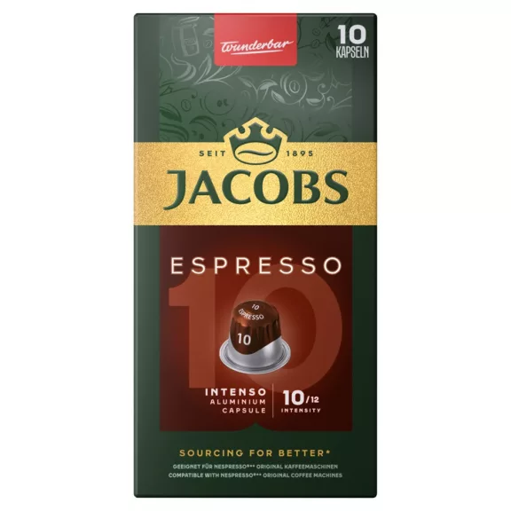 Kávékapszula, Nespresso kompatibilis Jacobs Espresso 10 Intenso 10db kapszula Kávékapszula, Nespresso kompatibilis Jacobs Espresso 10 Intenso 10db kapszula