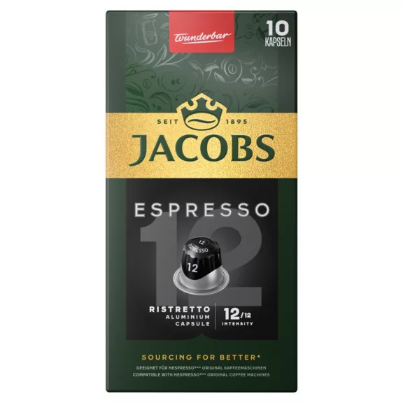 Kávékapszula, Nespresso kompatibilis Jacobs Espresso 12 Ristretto 10db kapszula Kávékapszula, Nespresso kompatibilis Jacobs Espresso 12 Ristretto 10db kapszula