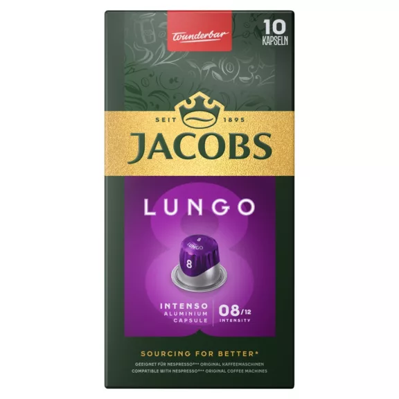 Kávékapszula, Nespresso kompatibilis Jacobs Lungo 8 Intenso 10db kapszula Kávékapszula, Nespresso kompatibilis Jacobs Lungo 8 Intenso 10db kapszula