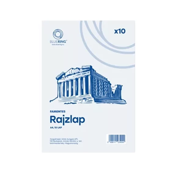 Rajzlap A4, famentes fóliázva Bluering® 10 ív/csomag, Rajzlap A4, famentes fóliázva Bluering® 10 ív/csomag,
