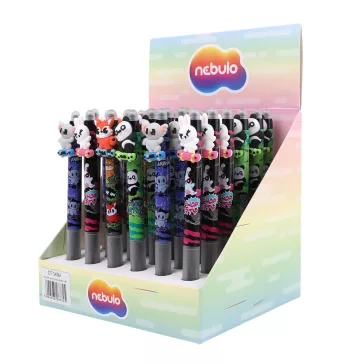   Zseléstoll radírozható, nyomógombos, deszkás állatok, 36 db/display Nebulo