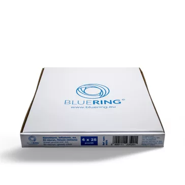   Genotherm lefűzhető, A4, 50 micron fényes víztiszta Bluering® 25 db/csomag, 4 csomag/karton kínáló