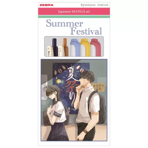 Írószer készlet, Zebra Manga Set, Summer Festival, 5 darabos
